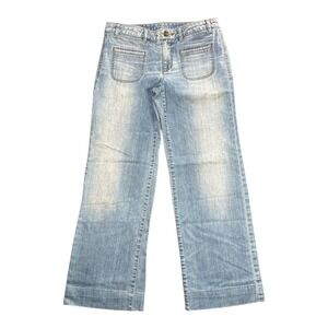 LOFT Denim Wide Leg Jeans Light Wash Women‎ Size 8 Pockets Flare